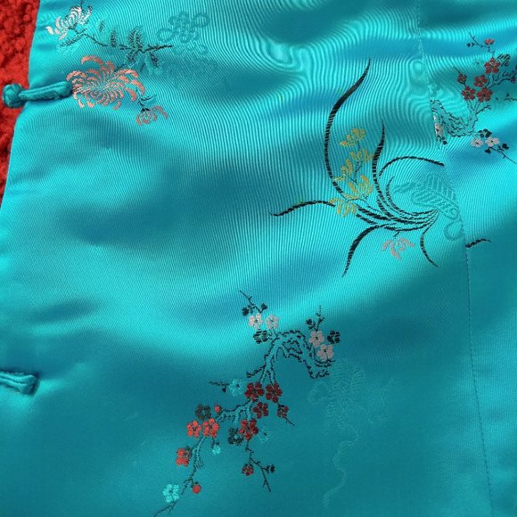 RARE vintage 60s Chinese silk padded baby dress NWOT - Picture 5 of 10